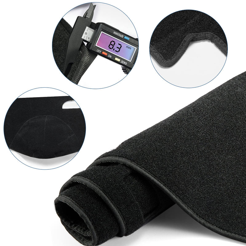 Dashboard Dash Cover Mat Carpet Compatible with 07-14 Chevy Tahoe Suburban Denali Avalanche GMC Yukon/XL,07-13 Chevy Silverado Sierra Without Dash Speaker and Only One Glove Box(Airbag box can open) 07-14 Chevy&GMC(2)