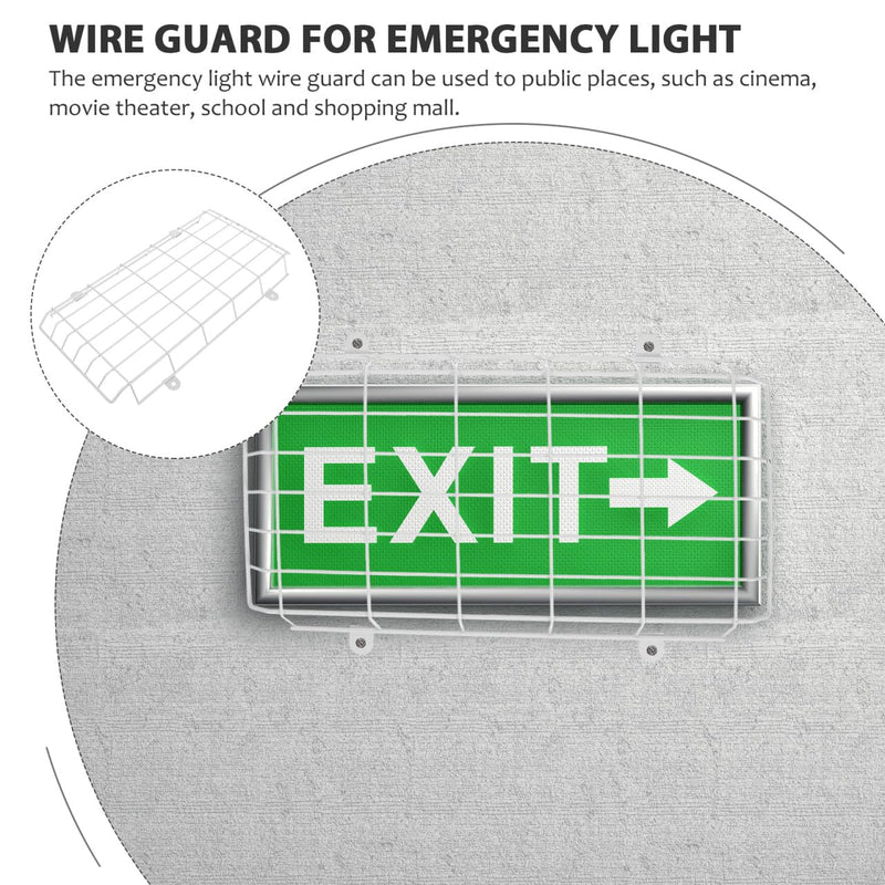 Wire Guard for Emergency Light, Exit Sign Damage Stopper Metal Wire Guard Exit Sign Damage Cage Light Protective Cover for or Emergency