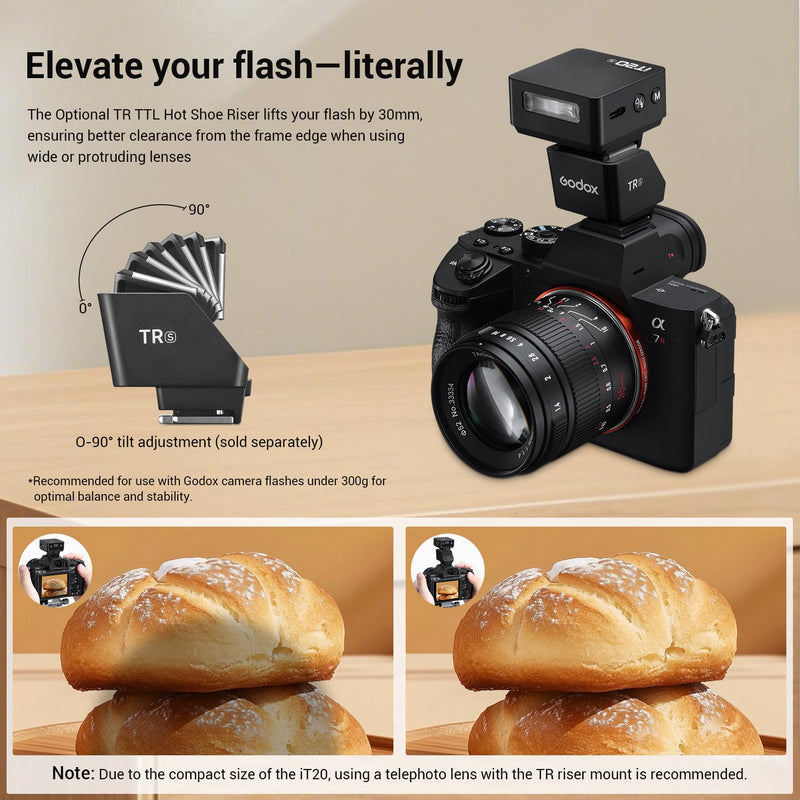 Godox iT20-S Ultra-Compact Camera Flash - Upgraded from iM20 with TTL Function & Magnetic Accessories, 45g Lightweight, 700+ Flashes, 1.5s Recycling, USB-C Charging, Compatible with Sony Cameras Godox IT20-S