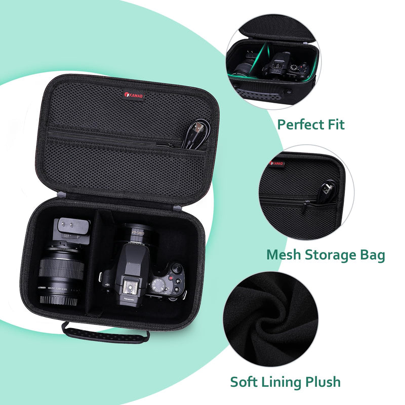Hard Case Bag for Canon EOS Rebel R100/T7/R50/R6 MarkII/R50 V/R8/R10,Black | Travel Case for Nikon RED Z/Z50 II/Z6 III/Z5 II Mirrorless Camera,for Canon/Nikon/Sony/Panasonic Camera and SLR Camera Lense Black