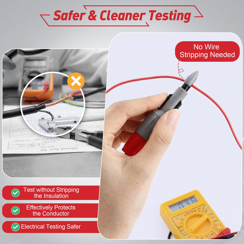4 Pcs Wire Piercing Probe, Insulation Piercing Clip Set with 2mm 4mm Banana Plug for Multimeter Voltage Measurement Automobile Diagnosis Repair Electrical Testing Circuit Troubleshoot