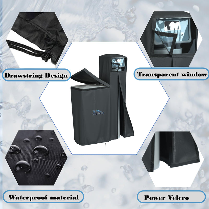 Santiano Water Softener Cover - All-Season Use,900D waterproof Oxford，Shield Your Outdoor Water Softener!Transparent Window Design,Dustproof, Waterproof, Sun Protection,(64x40x16 Inches, Black) .