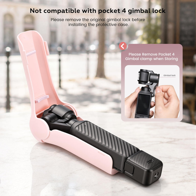 Osmo Pocket 4/3 Protective Case with Lanyard & Wrist Strap, Pink | Portable ABS Hard Shell Cover, Storage 3 Filter CPL/ND/Wide Angle Lens, Impact-resistant Gimbal & Screen Protection