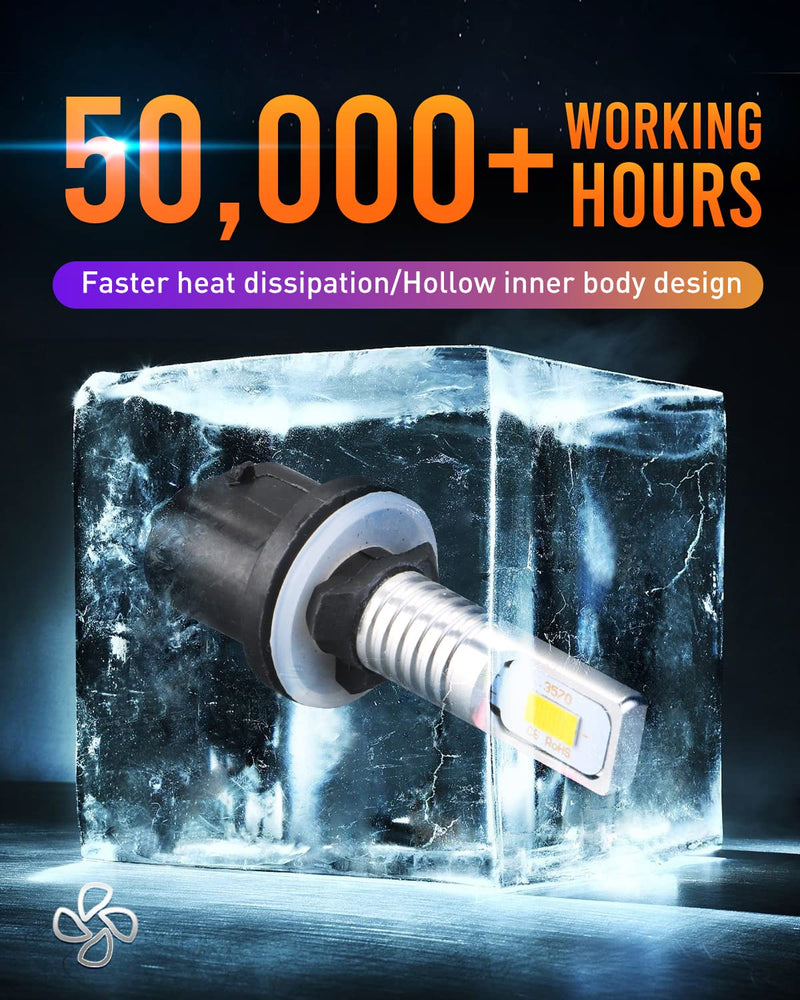 LUYED 880 Led Fog Light Bulbs,6500K Xenon White Extremely Bright 886 890 892 893 Led Bulb Replacement Fog Lights,Plug and Play,Pack of 2