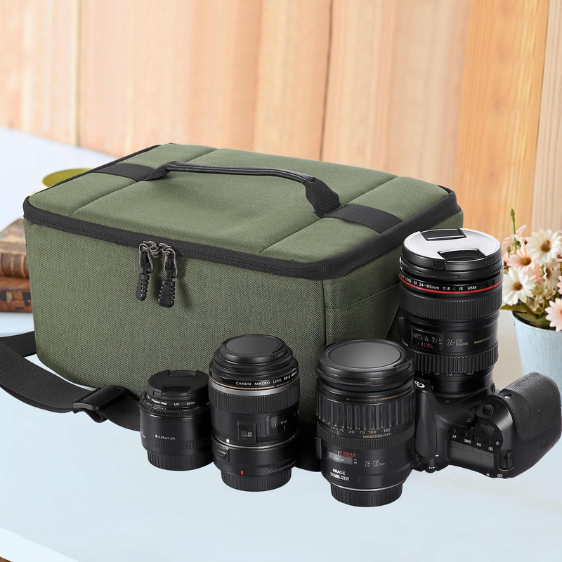 Koolertron Dslr Camera Insert Bag Purse Universal Liner Lens Pouch Partition Protective Cover Waterproof Sleeve for Cannon/Nikon/Sony (Green) Green