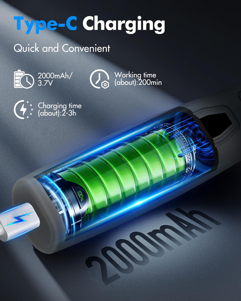 Cordless Mini Rotary Tool Set - 64Pcs Accessories 5 Speed 5000-18000rpm Multi-Purpose Mini Electric Grinder Kit 3.7V USB Rechargeable with Light for Engraving Grinding Polishing Cutting DIY Grey