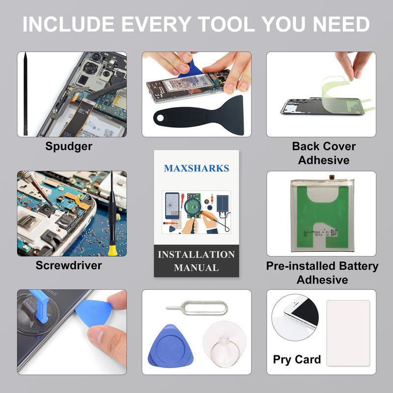 for Galaxy S10e Cellphone Battery Replacement Kit EB-BG970ABU, with Installation Guide & Repair Tools