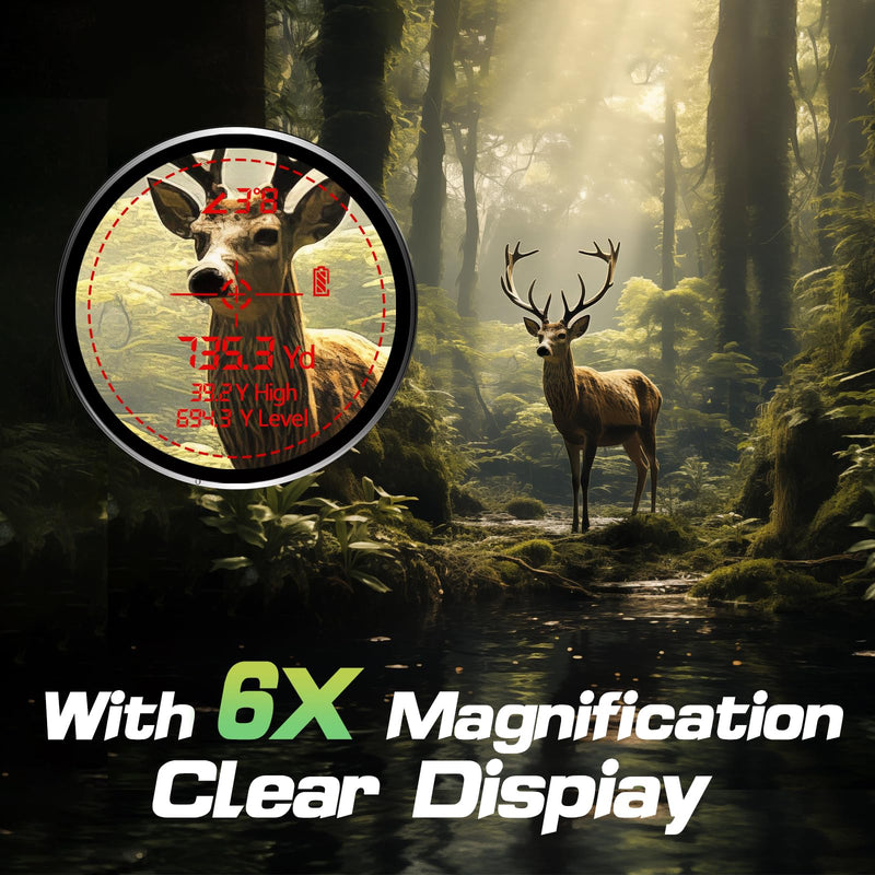 Golf Range Finder Laser Range Finder with Rechargeable Battery, 600/1000YDS, 6X Magnification, Flag-Lock, Slope, Lightweight, for Hunting 1000Y Camo