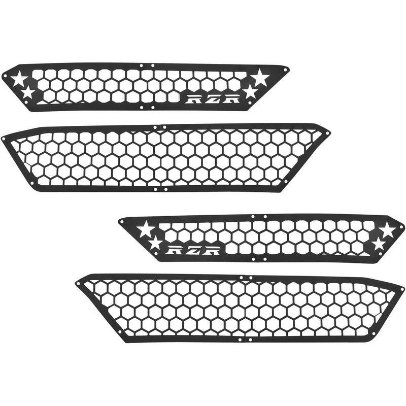 KEWISAUTO Air Intake Cover Black Aluminum Combined Mesh Engine Side Vent Grill Filter-Air Inlet Protection Cover Bezel for Polaris RZR XP / XP4 1000 2024 2025 Accessories (4PCS)