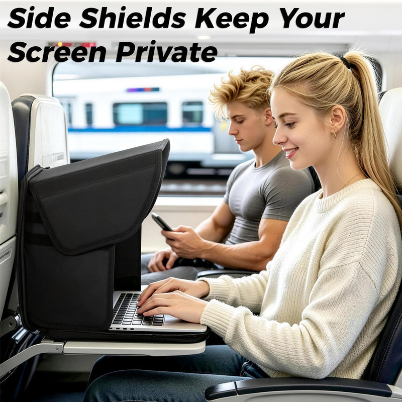 Laptop Sun Shade for Working Outside, for 13-16" Foldable Privacy Shield | UV Heat Reflective & Waterproof Laptop Tent, Anti-Glare Screen Hood,Portable Computer Case for Outdoor Work, Travel, Beach black