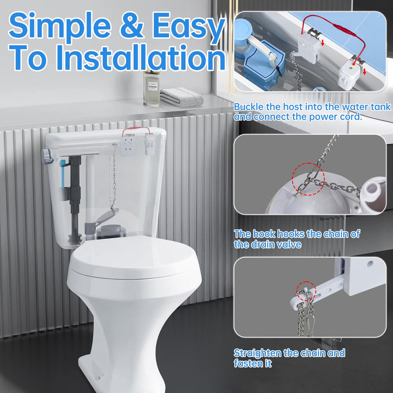 Automatic Toilet Flusher Kit, Touchless Motion Sensor Flush for Toilet, 12” Sensor Range, Battery-Powered, Easy Install, Compatible with Most Toilets CN27B KERDE