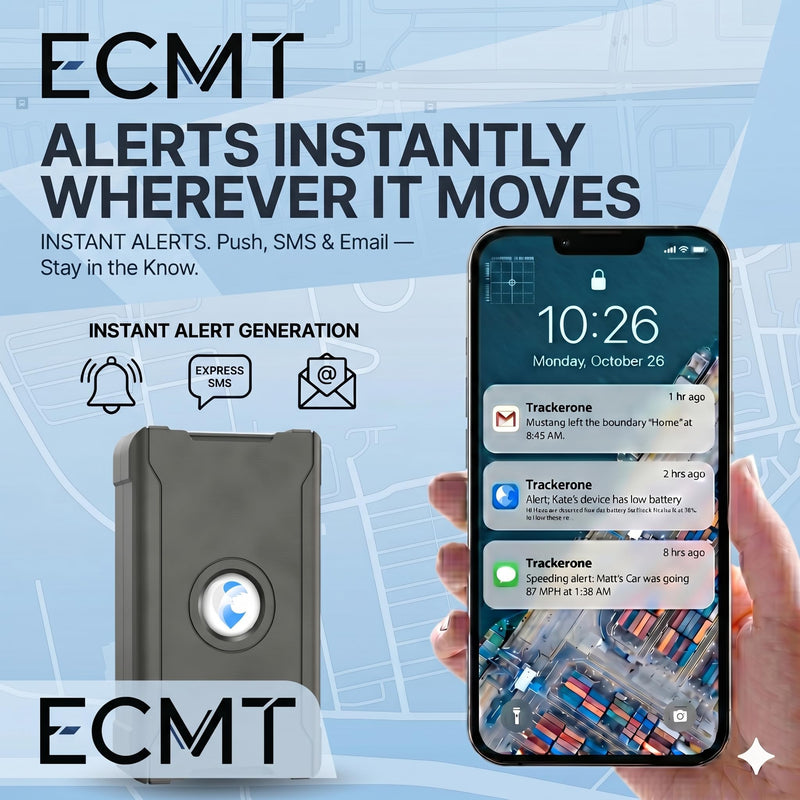 ECMT GPS Tracker for Vehicles, Magnetic 4G LTE, Subscription Required | Hidden Magnetic Mount, 6000mAh Battery, 10-Second Updates, Geo-Fence, IP67 Protection, 180-Day Route History S20 6000mAh