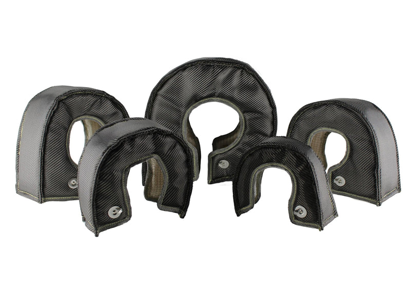 JC Performance Products USA™ Carbon Black© Stainless Steel Mesh Lined Turbo Blanket Heat Shields T4