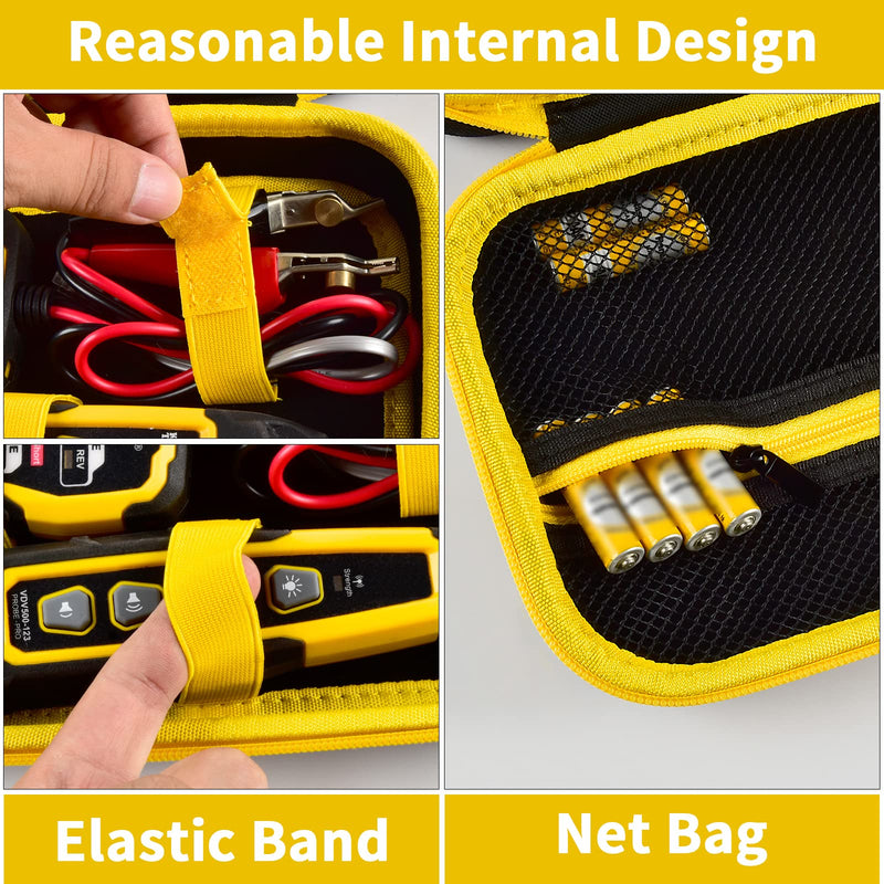 Case for Klein Tools VDV500-705/VDV500-820/VDV500-063 Wire Tracer Tone Generator & Probe Kit Continuity Tester, Universal Storage Bag for Ethernet, Telephone, Speaker, Coax, Video, Cable Toner -Yellow Yellow