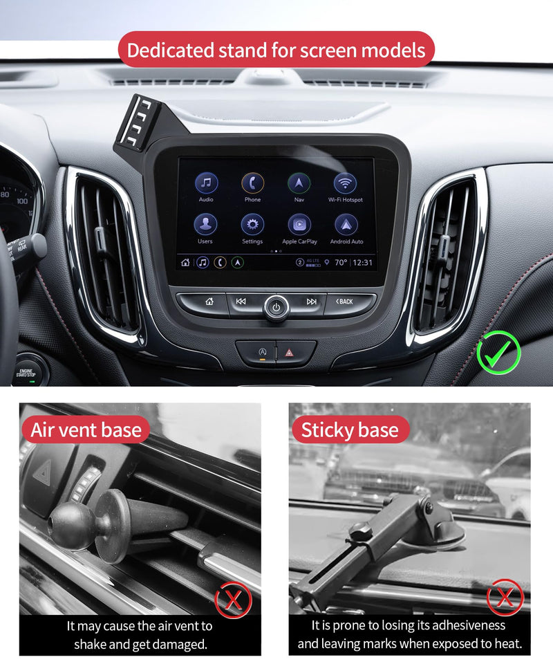 15W Wireless Charger Car Phone Holder for Chevrolet Equinox 2018-2024 | Malibu 2016-2025 7/8"Screen Magsafe Accessories Fast Charging Magnetic Cell Phone Holder Clip Compatible with iPhone Android 7/8-inch for 2018-2024 Equinox/ 2016-2025 Malibu