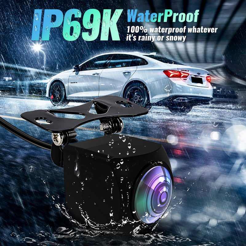 AHD 720P/1080P Backup Camera for Car with Dynamic Trajectory Guide Line,170° Wide Angle RCA Rearview Reversing IP69K Waterproof Camera Night Vision Reverse Rear View Cameras for Vehicle SUV RV | AHD 1080P HD Backup Camera，170° Wide Angle View，IP69K Wat...
