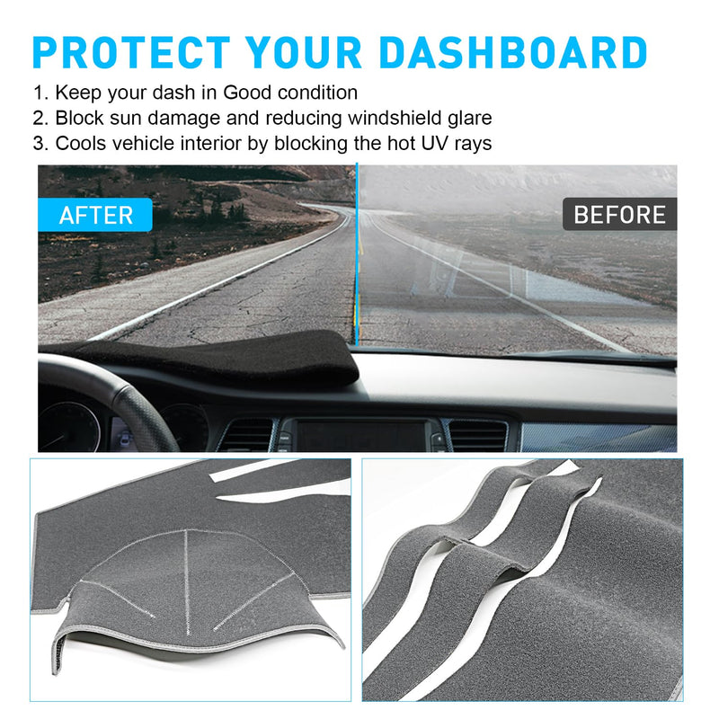 Dash Cover for Toyota Camry Accessories 2007 2008 2009 2010 2011 Custom Fit Dashboard Cover Mat Pad (Dark Gray) 2007-2011