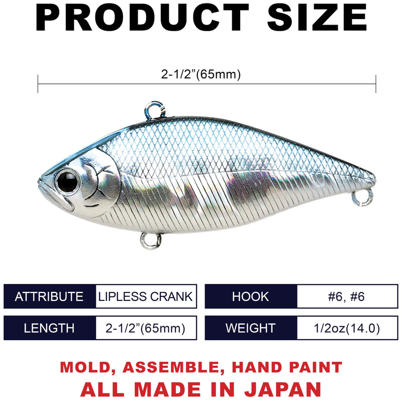LUCKY CRAFT LV-150, Freshwater Bass Fishing Lure, Lipless Crank Bait, Smallmouth, Sinking, Tournament Winning, Perfect Wobbling, Fishing Gear, Fishing Accessories, Fishing Tackle 052 Aurora Black