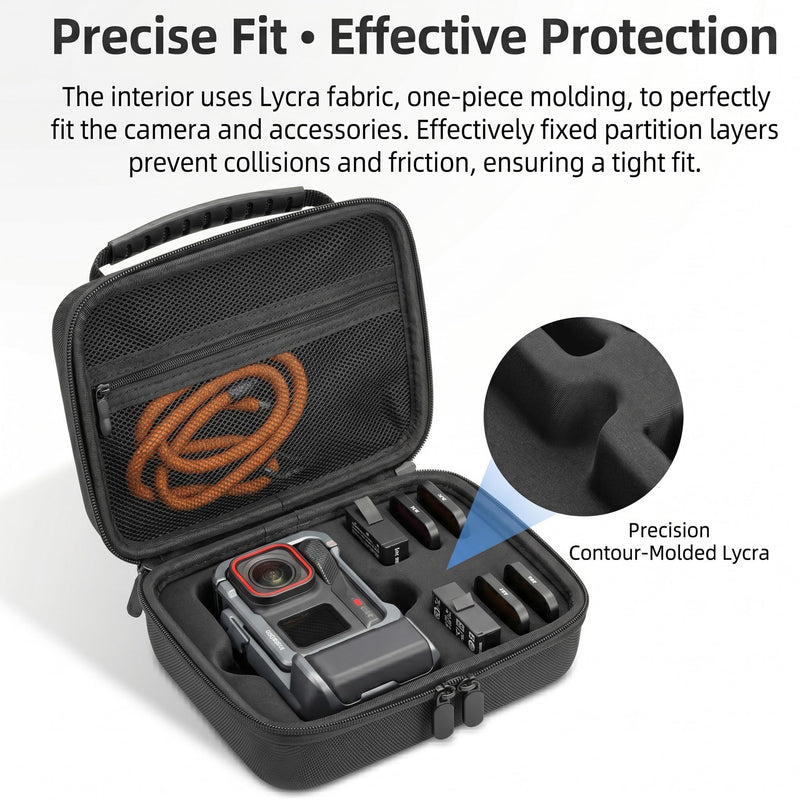 Carrying Case for Insta360 Ace Pro & Ace Pro 2, Hard Shell Camera Travel Case with EVA Molded Interior, Protective Storage Bag Fits Camera, Batteries, SD Cards & Cable