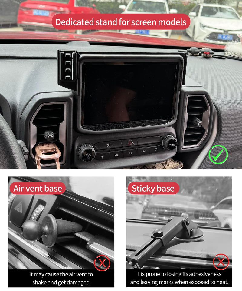Wireless Charging car Phone Holder for Ford Bronco Sport 2021-2024 Accessories 8 inch Screen Fixed Clip,360° Rotation car Phone Mount Compatible with MagSafe