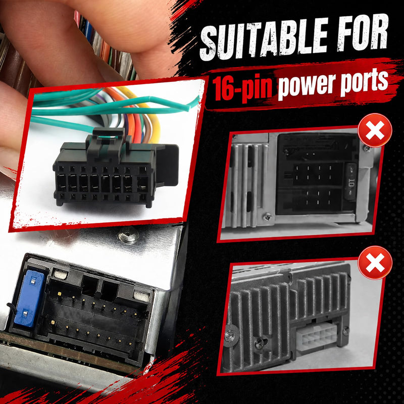 16-Pin Car Radio Wiring Harness,Automotive Stereo Wiring Harness for Connecting Stereo to Car Electrical System,Wirings Harnesses Compatible with Pioneer DEH AVH AVIC MVH FH SPH