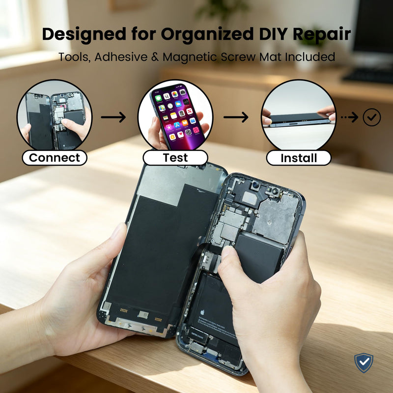 AuraLens for iPhone 13 Pro Max Screen Replacement Kit LCD Display Assembly | A2484 A2641 A2643 A2644 A2645, FHD INCELL Display Digitizer 6.7 Inch, COF, 120Hz, Repair Tools, Adhesive, Screw Pad, Black For iPhone 13 Pro Max (6.7")