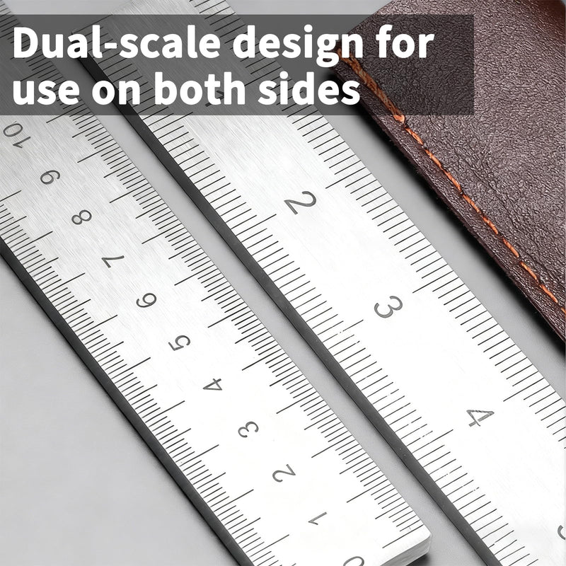 Heavy Duty Ruler 20 Inch & 50cm Handheld self-Defense Ruler with Metric Markings for Construction Office DIY (5mm) Thick