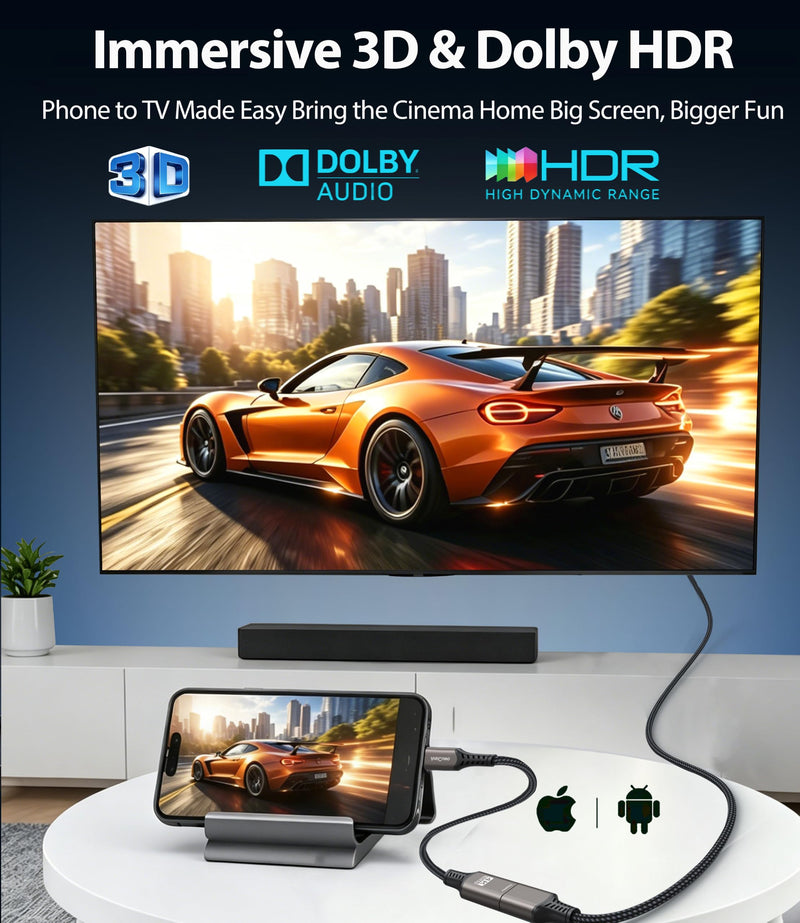 USB-C to HDMI Adapter 4K@60Hz, Thunderbolt 3/4 to HDMI Adapter, Type C to HDMI Converter, Compatible with MacBook Pro/Air, iPhone 17 16, iPad Pro/Air, Surface Laptop, Dell XPS, Chromebook, etc Grayish brown 1