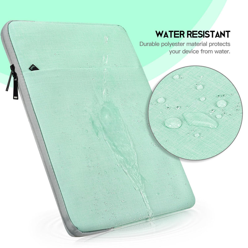 Laptop Sleeve Case 15.6 16 inch, Shockproof Protective Computer Carrying Cover with Accessory Pocket, Water-Resistant Travel Laptop Bag for HP, Dell, Lenovo, Acer, ASUS, Chromebook -Mint Green 15.6 Inch Mint Green