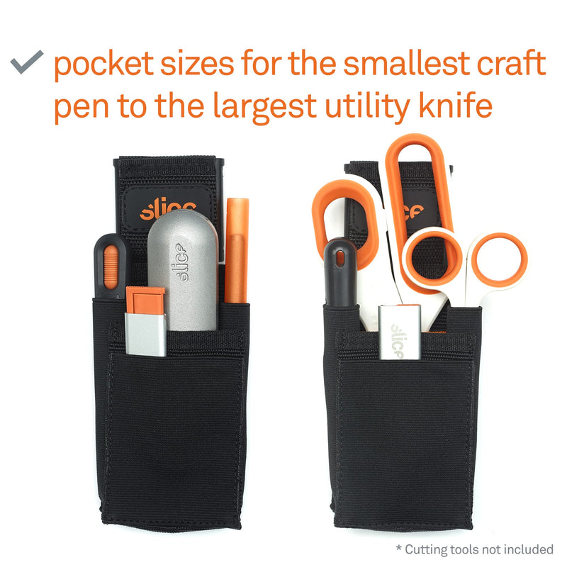 Slice 10516 Tool Holster, Holds Various Tools, Removable Belt Clib, Sturdy and Flexible Pockets, 5 Pockets, Various Sizes, Heavy Duty Industrial Use 12 Pack