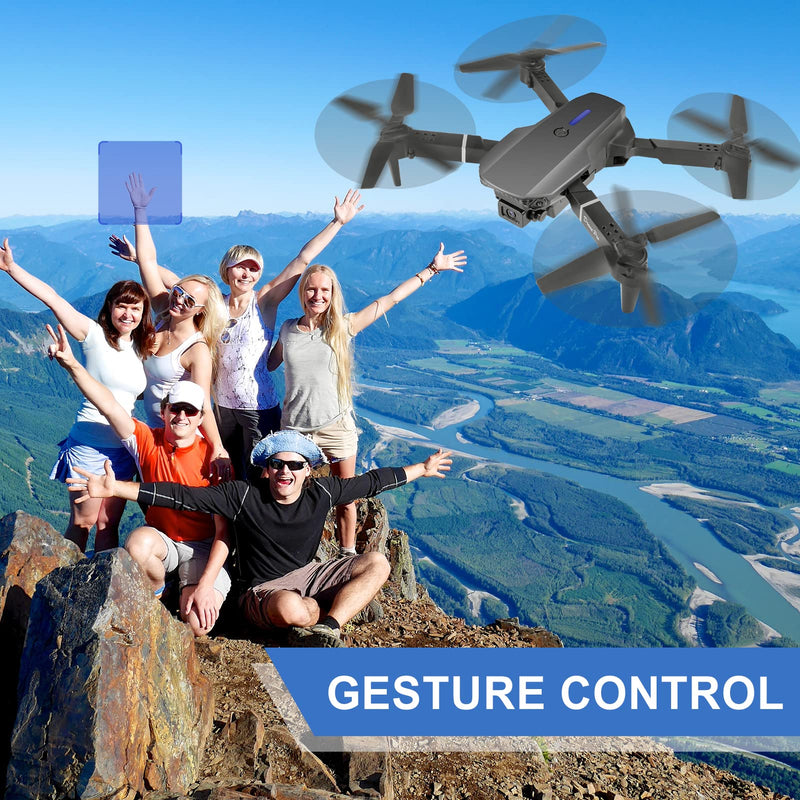 Mini Drone for Kids with 4K Dual Cameras Remote Control Toys Gifts for Boys Girls with Altitude Hold, Headless Mode, One key Return/Emergency Stop, 3D Flips 2 Batteries, Foldable RC Quadcopter Black