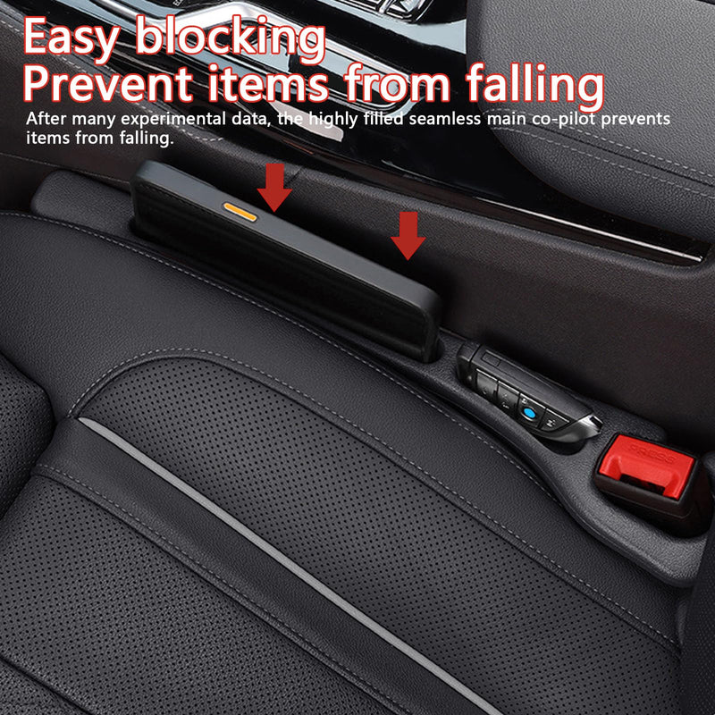 2PCS Car Seat Gap Filler Organizer – No Drop Seat Guard for Cars & SUVs | Universal Fit, Durable & Easy Install | Prevents Phone, Keys, Wallet from Falling Between Seats (Black) Black