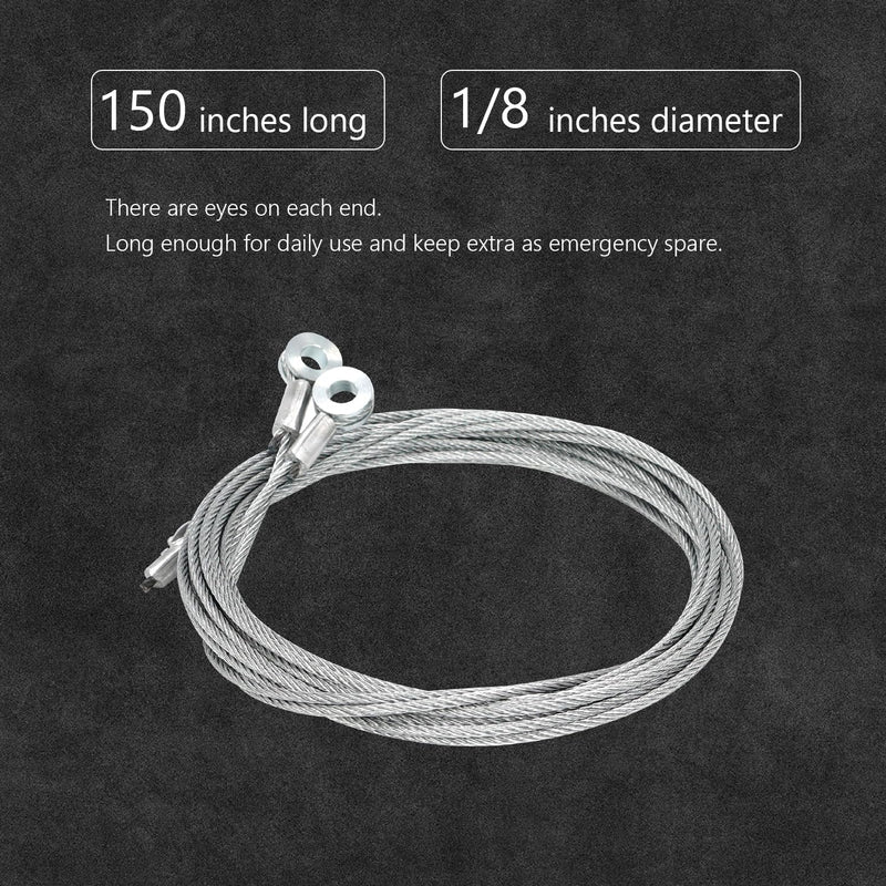 150"(12.5ft) Enclosed Trailer Replacement Cable Wire, Enclosed Cargo Trailer Ramp Door 12.5’, Steel Rear Ramp Door Wires for Loading Ramps-2 Pack 2pack