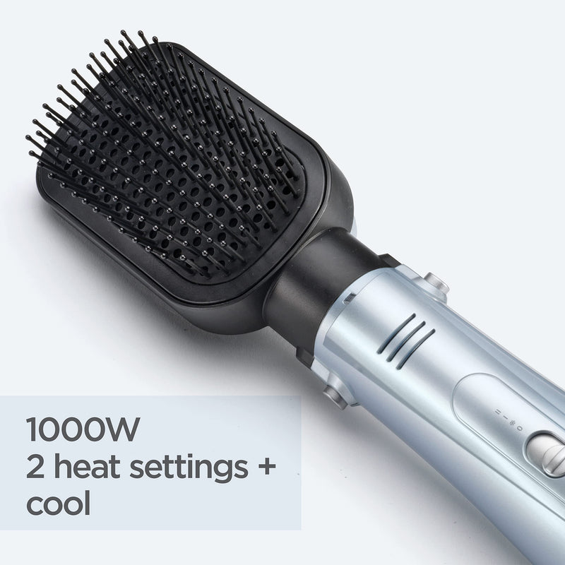 BaByliss Hydro-Fusion 4-in-1 Hair Dryer Brush - 1000W Anti-Frizz Air Styler, Dry, Smooth, Volume, Straighten in One Step, Blue, 2774U Single