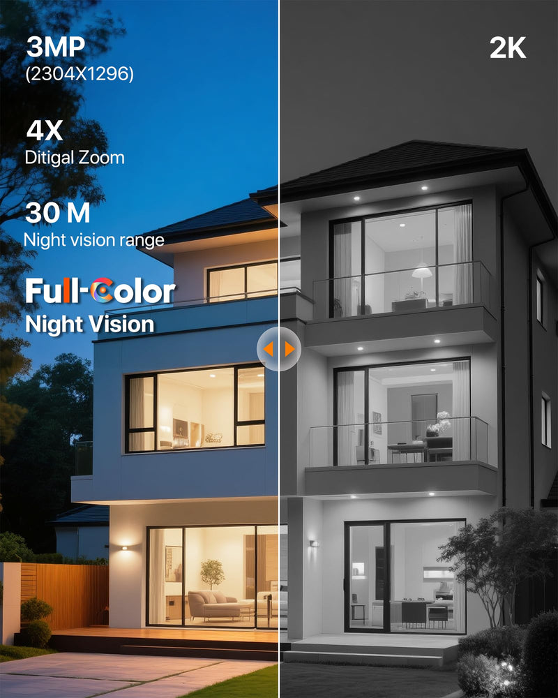 Tenda Wi-Fi Outdoor Camera 2K+2K, 360° PTZ Surveillance Camera with Dual Lens, FHD Auto Tracking, IP65 Waterproof, Color Night Vision, Two-Way Audio, Vehicle Detection – CH9 CH9 2K+2K Dual-Lens Camera