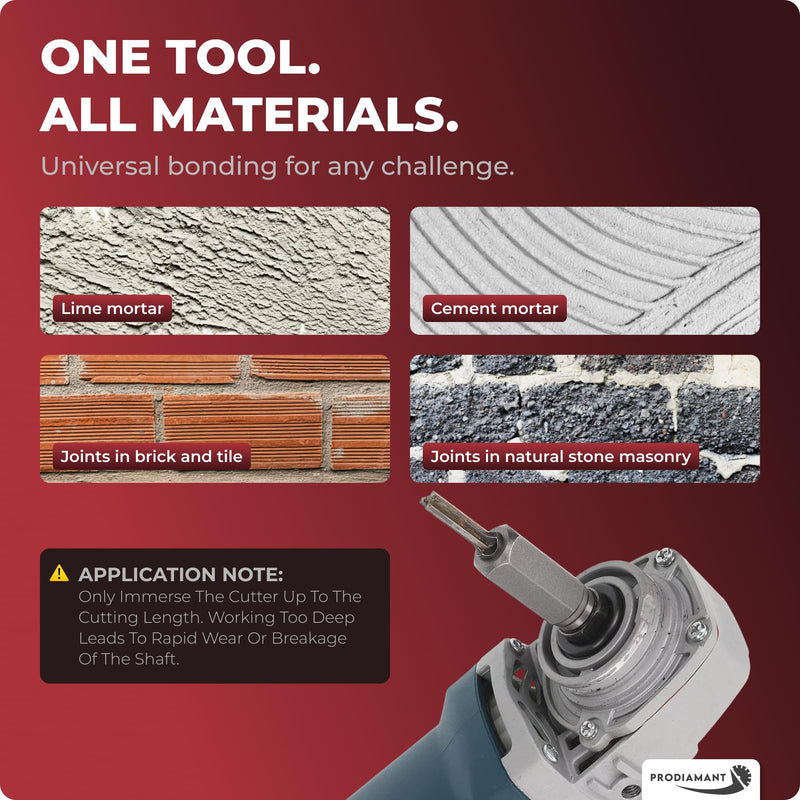 PRODIAMANT® Mortar Rake [8MM = 5/16 INCH] - Raking Bit for M14 Angle Grinder with 5/8-11 Thread Tuck Pointing Bit for Masonry, Brick, Concrete, Joint & Grout Tungsten Carbide Cutter (8mm (5/16 Inch)) 8mm (5/16 Inch)