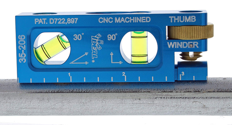 IDEAL Electrical 35-206 Electrician Level CNC Machined Aluminum Level with 2 Acrylic Vials, Magnetic Jaw, Thumb Winder,Blue 2 Vial