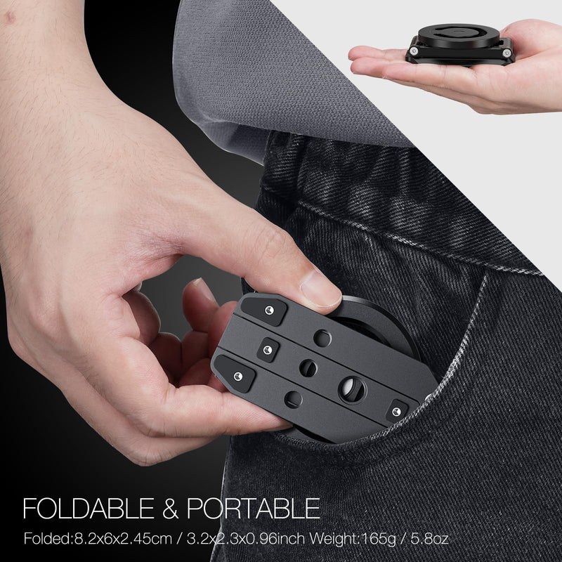 Magnetic Pocket Phone Tripod Foldable Compatible with Magsafe iPhone 15/14/13/12 Plus Pro Max Series, Mini Cell Phone Tripod Mount Handle Smartphone Desk Stand Travel All in One