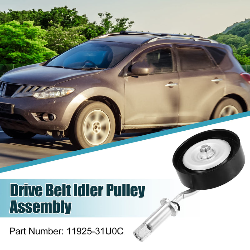 X AUTOHAUX NO. 11925-31U0C Drive Belt Idler Pulley Adjustable Tensioner for Nissan Altima 02-06 for Nissan Murano 03-07 for Nissan Quest 04-10 for Nissan Maxima 95-08 for Infiniti I30 I35