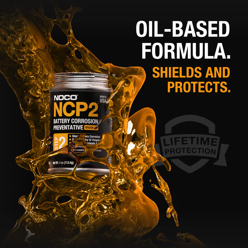 NOCO NCP2 CB104 4 Oz Oil-Based Brush-On Battery Corrosion Preventative, Corrosion Inhibitor, and Battery Terminal Protector Grease