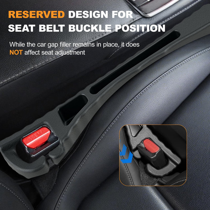 2PCS Car Seat Gap Filler, Seat Gap Filler for Cars SUV Trucks, Car Essentials, Effectively Prevent Things from Falling Off (Universal, Black) 15.7in