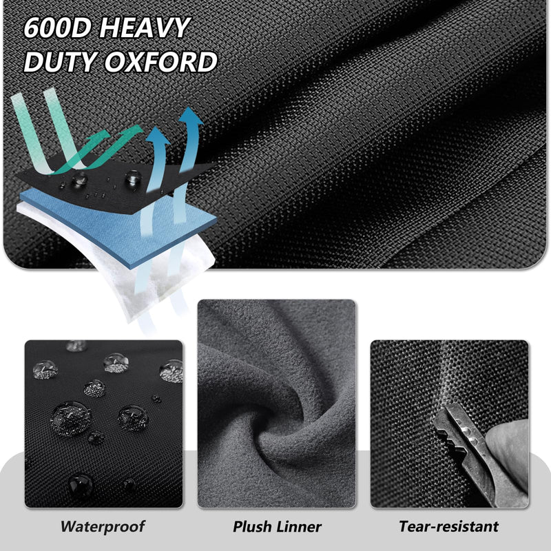 Premium Welding Machine Cover - Heavy Duty 600D Waterproof TIG225X TIG Welder Cover with Plush Liner (Black, 22'' L x 12.6'' W x 22'' H) Black