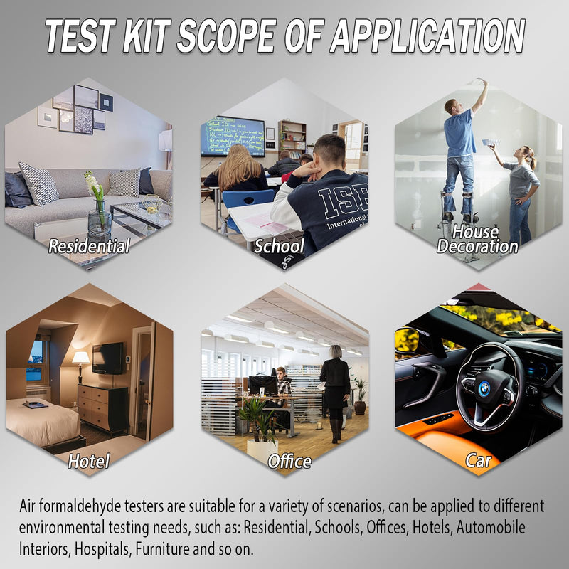 Air Formaldehyde (HCHO) DIY Test Kit (3 Kit) - Find Out How Much Formaldehyde is in The air Around You, Suitable for Detecting Formaldehyde Levels in The air of Various Indoor environments 3