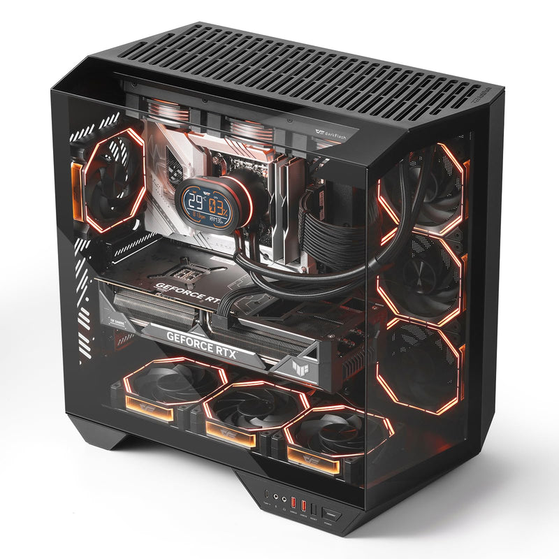 darkFlash INF34 120MM PC Case Fan, Daisy-Chain, up to 2000RPM Cooling, 4-Pin PWM, ARGB CPU Cooling Computer Fan, 3 Pack (Reversed, Black) Reverse