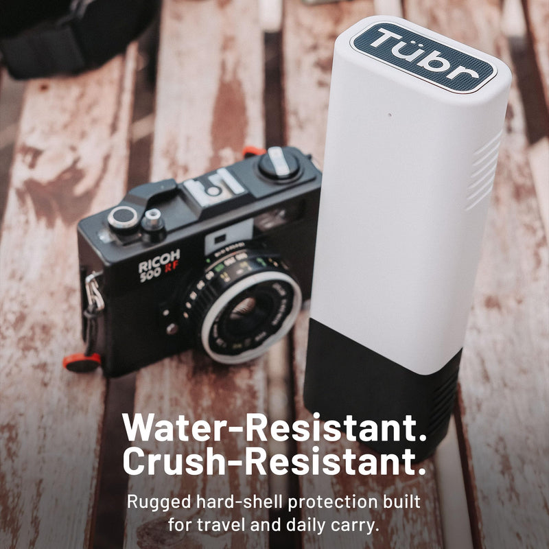TUBR Gordo 35mm Film Case - Airtight Dual Chamber for 6 Rolls - Frost | Water Resistant, Crush Resistant Protective Holder, Camera Film Storage & Travel Accessories Carry Case & Container