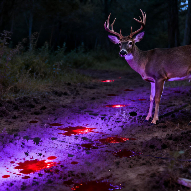 3V LED Bead, 395nm UV, Blood Tracking Light for Hunting Deer, Special Filter Highlights Blood Trail, Flashlight for Wounded Prey Detection，10W high Power,Waterproof IPX8