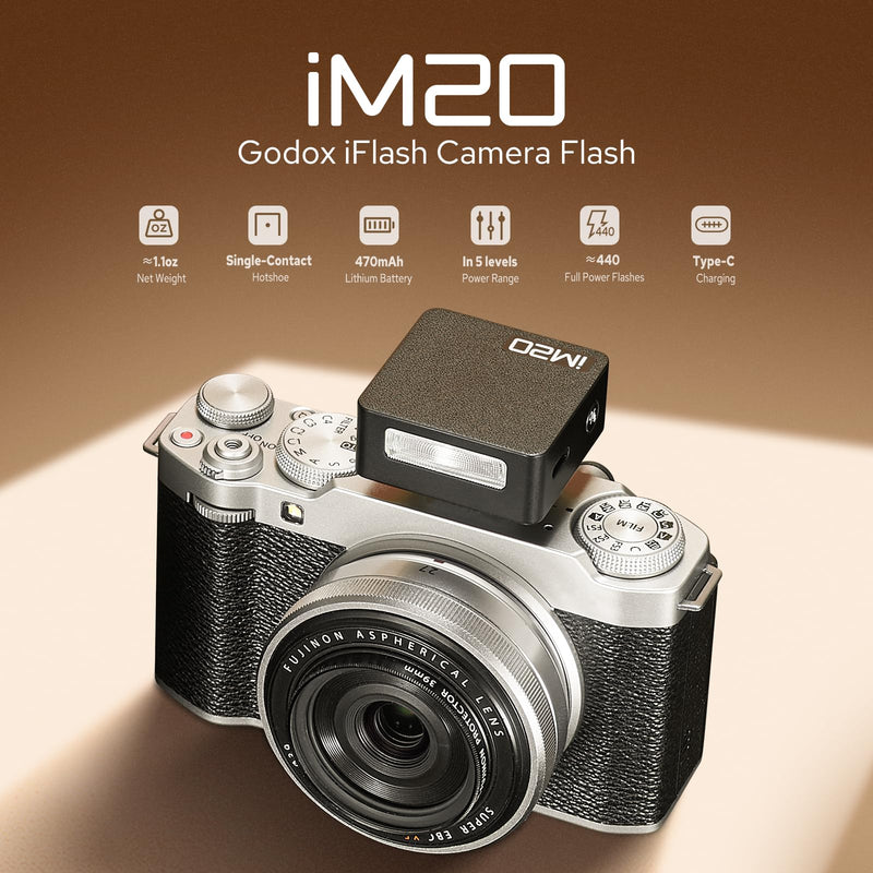 Godox M20 Mini Camera Flash | Ultra-compact lightweight for portable shooting.