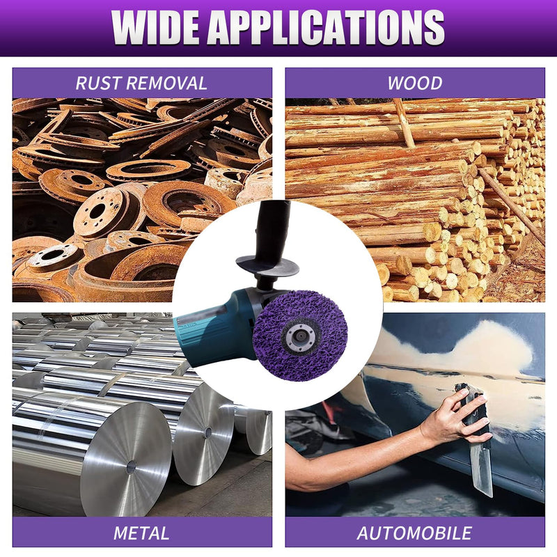 10 Pack Strip Discs Stripping Wheel for Angle Grinder, 4-1/2" x 7/8" Rust Remover Discs, Clean and Remove Paint Coating Rust Welds Oxidation(Purple) 10 4-1/2'' x 7/8''-Purple