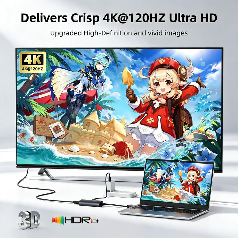 DisplayPort to USB C Adapter, 4K@120Hz Unidirectional Display Port Source to USB C Monitor Display for Studio Display, Portable Monitor Touchscreen, Nrea Air/Hua-wei VR Glass, Projector etc. USB C-07