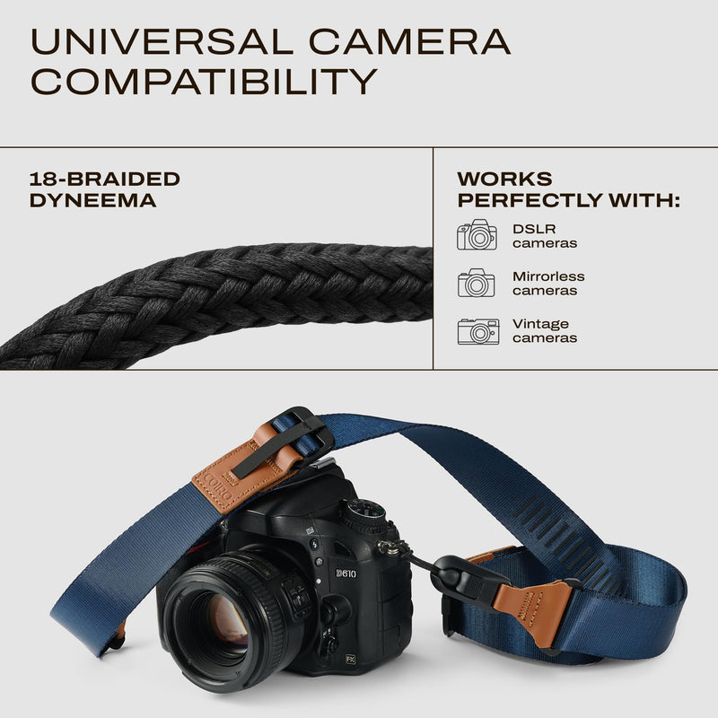 Quick Release Camera Strap for Photographers, Configurable as a Sling, DSLR SLR Adjustable Camera Shoulder Strap Blue